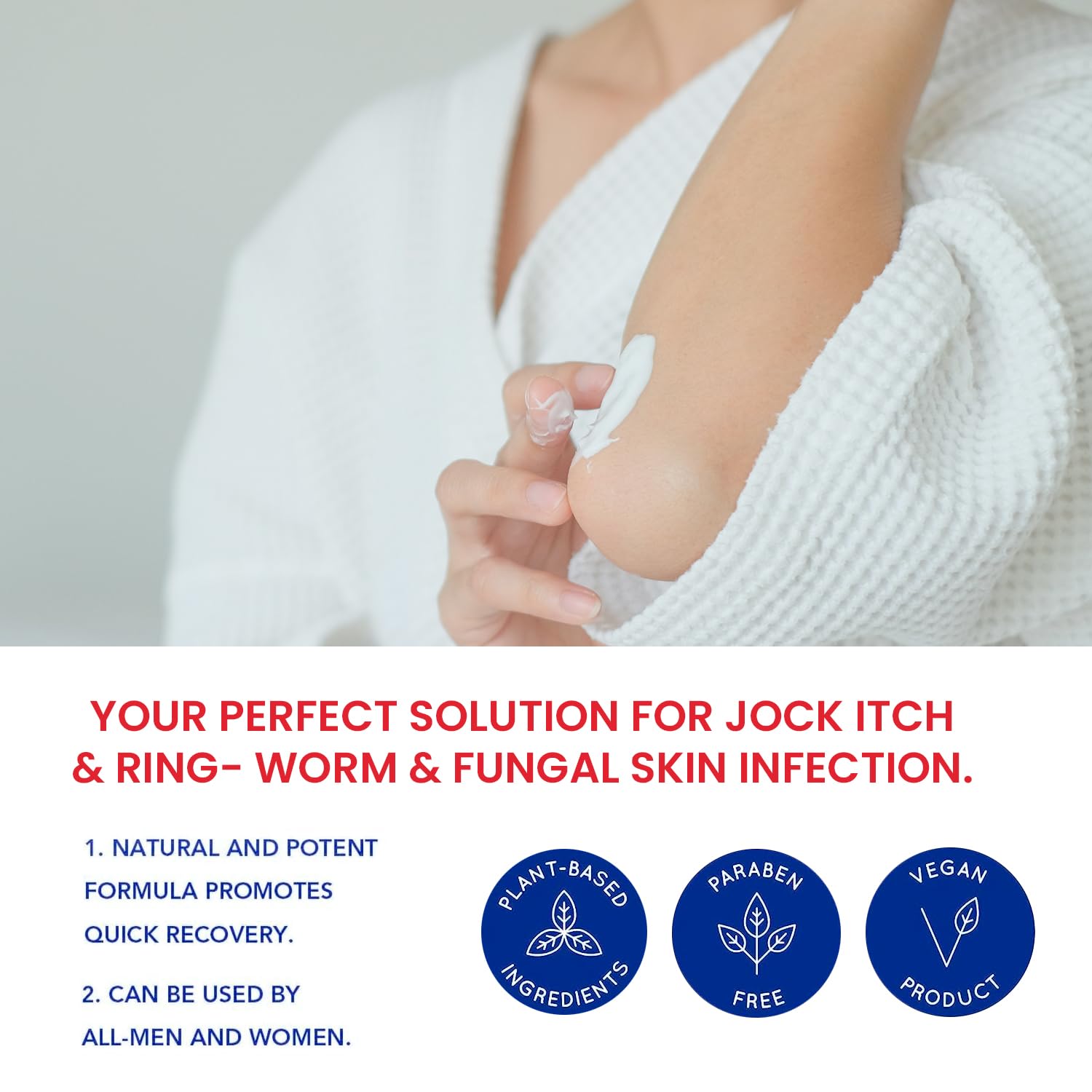 Hermon Jock Itch Antifungal Treatment Kit: Relief For Ringworm, Athlete's Foot, Tinea Versicolor - Body & Foot Fungus Care Set For Men & Women 100g Cream 2 Bar Soap