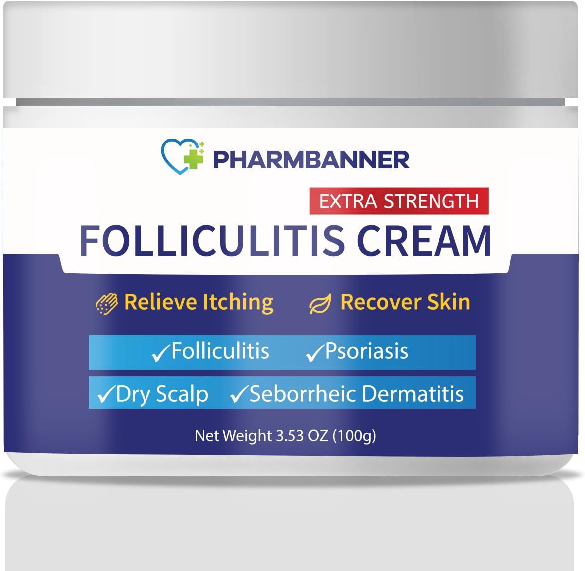 Folliculitis Treatment Cream, Extra Strength Folliculitis Scalp Treatment, Antifungal Cream, Psoriasis Cream, Fast Effective Treatment for Folliculitis, Psoriasis & Seborrheic Dermatitis,Itch Relief