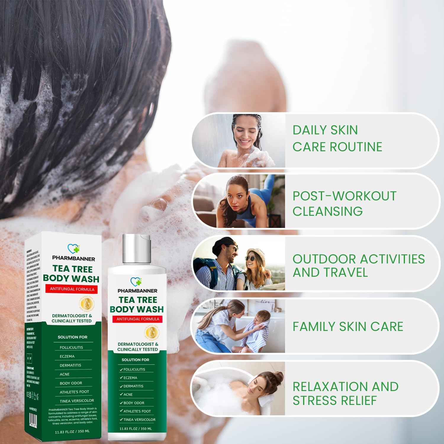 PHARMBANNER Tea Tree Antifungal Body Wash