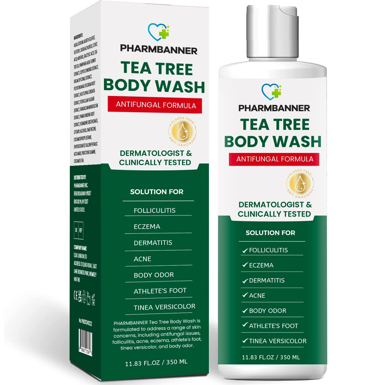PHARMBANNER Tea Tree Antifungal Body Wash