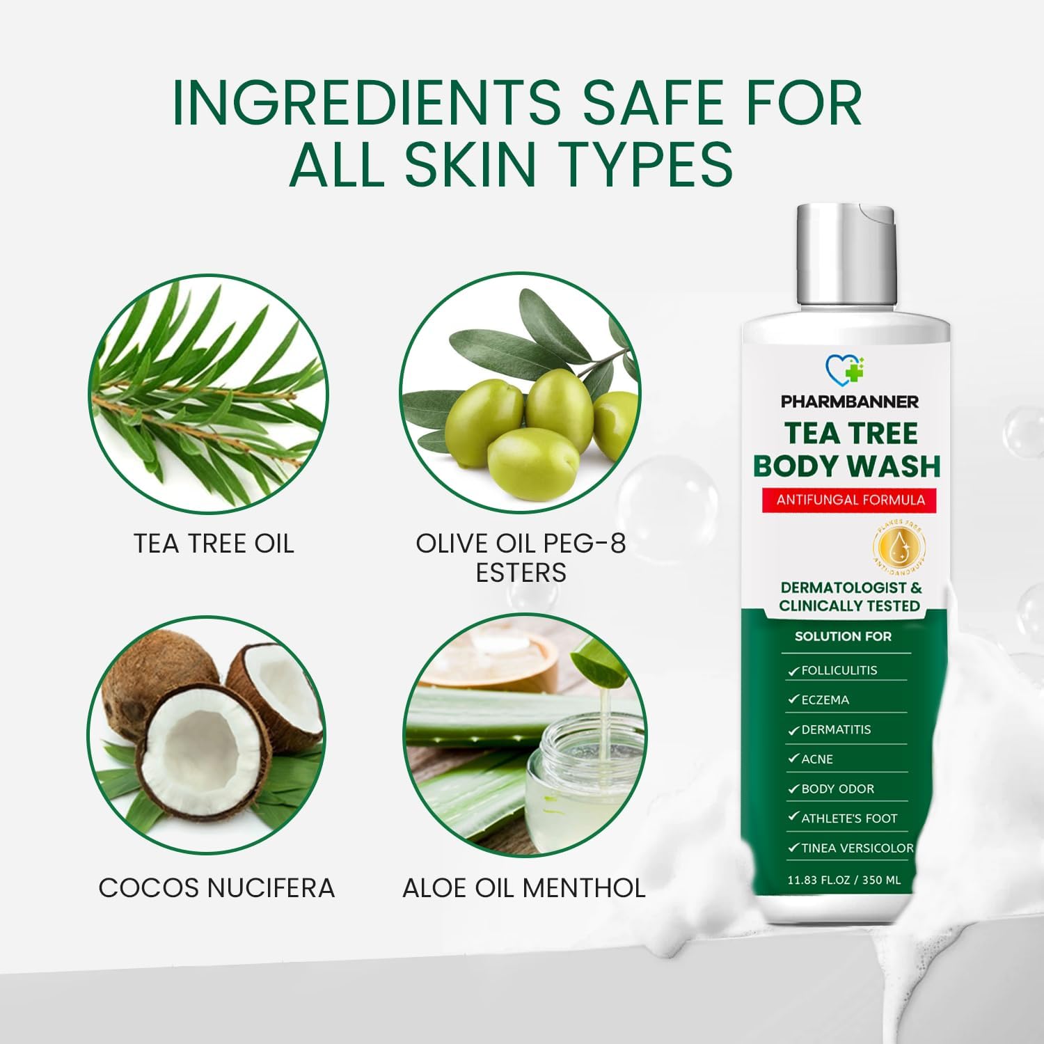 PHARMBANNER Tea Tree Antifungal Body Wash
