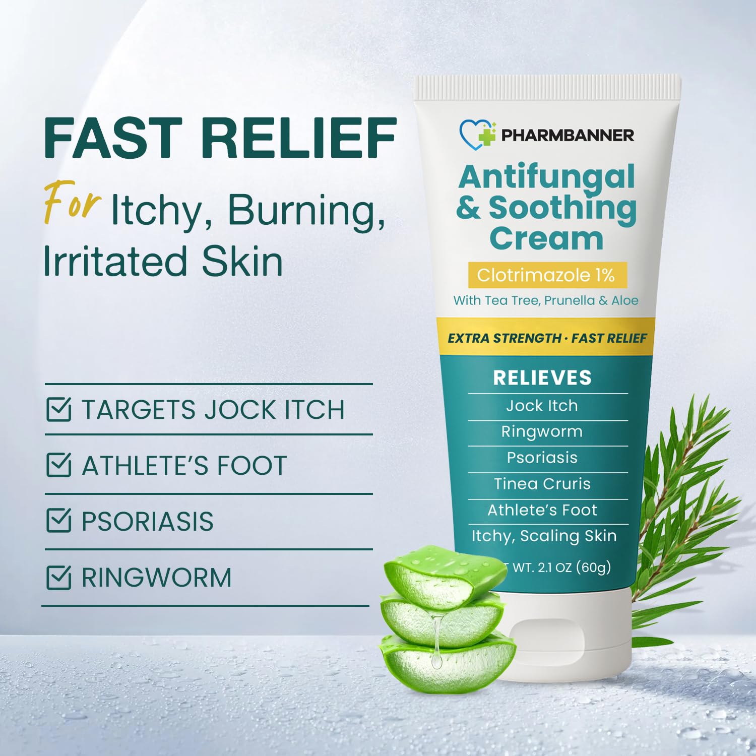 Antifungal Cream for Jock Itch, Ringworm, Psoriasis & Athlete’s Foot