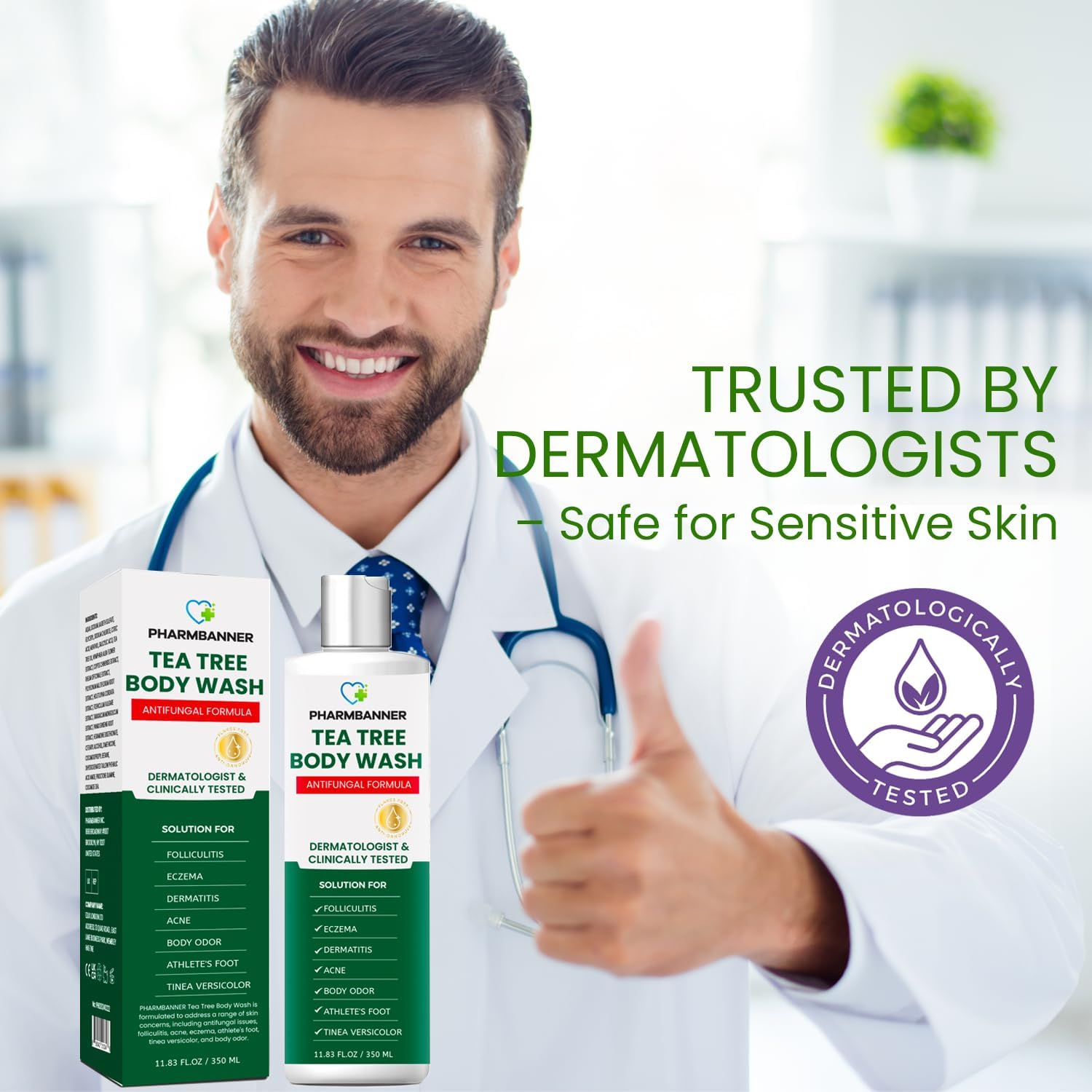 PHARMBANNER Tea Tree Antifungal Body Wash